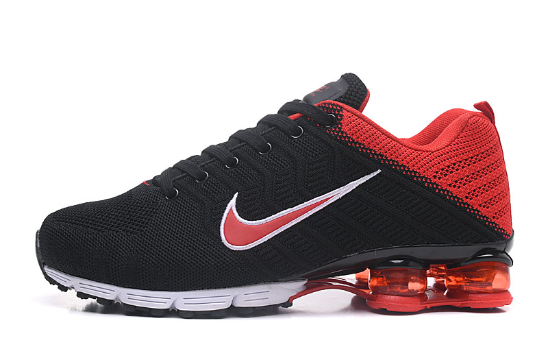 Nike Air Shox Flyknit Black Red Shoes - Click Image to Close
